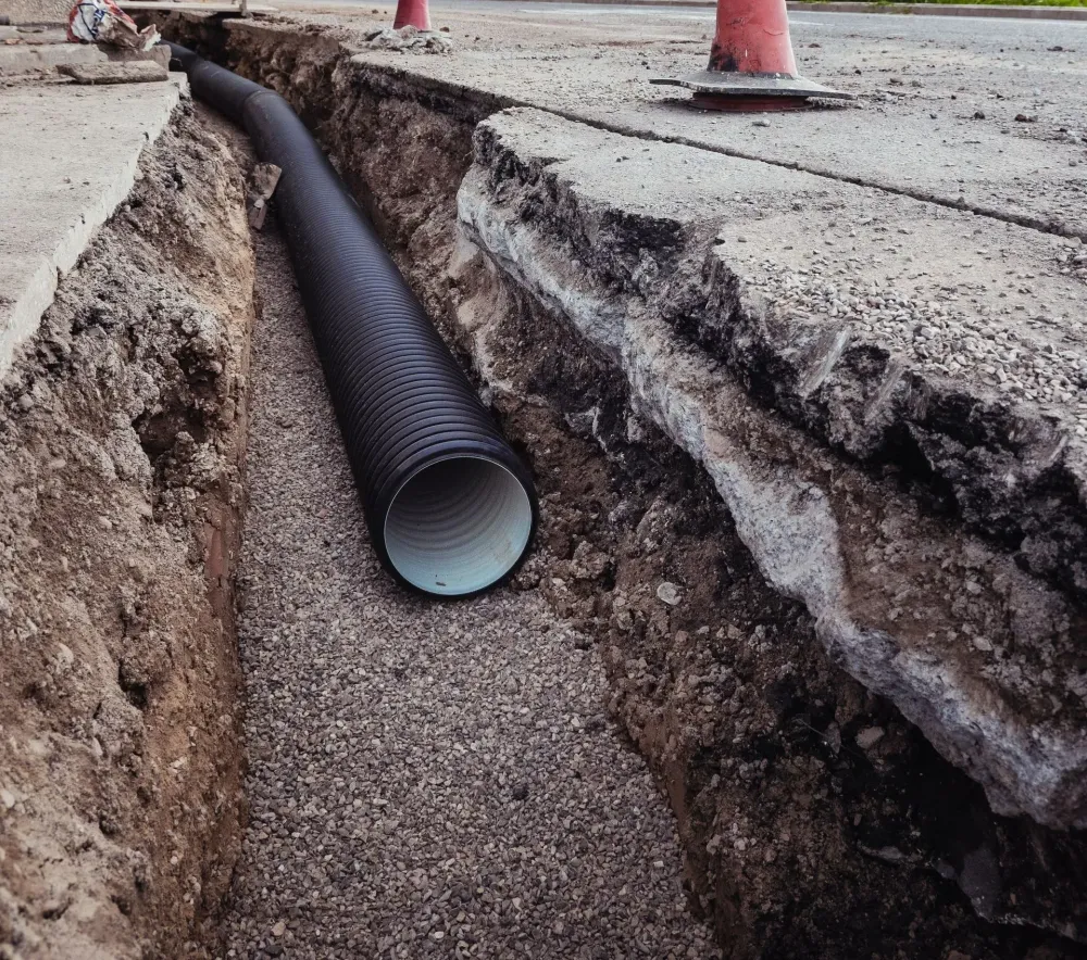 Travaux de voirie et réseaux divers près de Cabourg, Calvados